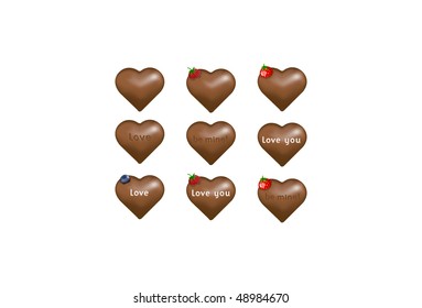 Corazones de chocolate
