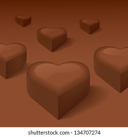 Chocolate hearts - vector illustration