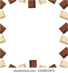 chocolate horizontal borders decoration. Sweet dripping frame