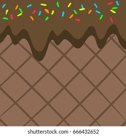 Chocolate ice cream background,Vector,Illustration.