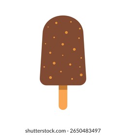 chocolate ice cream bar with nuts vector illustration