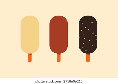 Barras de helado de chocolate Ilustración vectorial