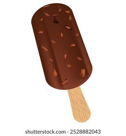 Chocolate Helado Cacao, vainilla, realista. Paleta de helado, fresa Comida de café, Vector de leche fría