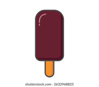 Chocolate ice cream. Cold dessert and summer food. Isolated vector image