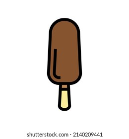 chocolate ice cream color icon vector. chocolate ice cream sign. isolated symbol illustration