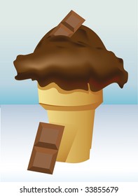 chocolate ice cream cone