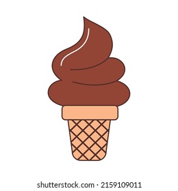 chocolate ice cream cone icon