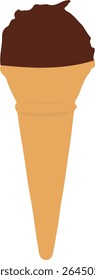 Chocolate Ice Cream Cone Illustration