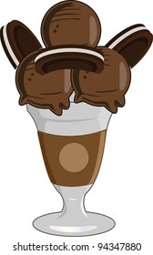 Chocolate ice cream with cookies and cream