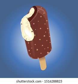 Chocolate ice cream digital illustration