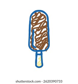 chocolate ice cream doodle icon sketch vector. chocolate ice cream sign. isolated symbol illustration