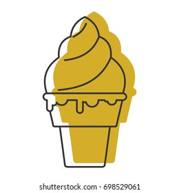 chocolate ice cream doodle icon vector illustration for design and web isolated on white background. Ice cream vector object for labels, logos and advertising