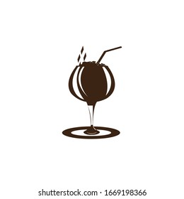 diseño de icono vectorial de la bebida helada de chocolate
