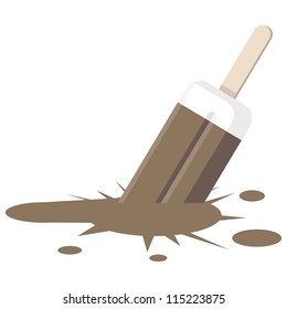 chocolate ice cream fell down on floor