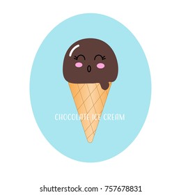 Chocolate Ice cream flat vector.