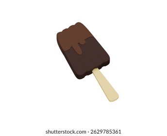 chocolate ice cream icon 3d illustration render