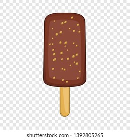 Chocolate ice cream icon. Cartoon illustration of ice cream vector icon for web design