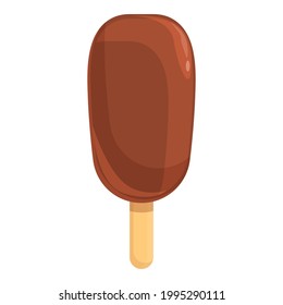 Chocolate ice cream icon. Cartoon of Chocolate ice cream vector icon for web design isolated on white background