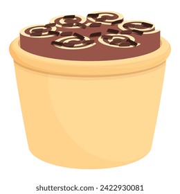 Chocolate ice cream icon cartoon vector. Dish food. Asian candy frozen