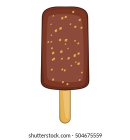 Chocolate ice cream icon. Cartoon illustration of ice cream vector icon for web design