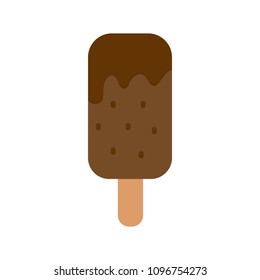 chocolate ice cream icon in flat style isolated vector illustration on white transparent background