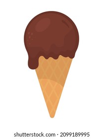 chocolate ice cream icon flat