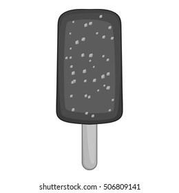 Chocolate ice cream icon. Gray monochrome illustration of ice cream vector icon for web design