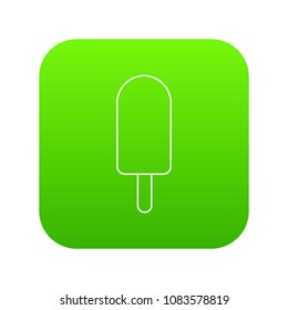 Chocolate ice cream icon green vector isolated on white background