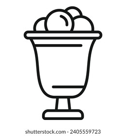 Chocolate ice cream icon outline vector. Food treat shake. Ball product