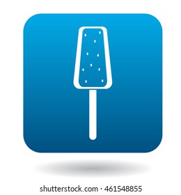 Chocolate ice cream icon in simple style isolated on white background