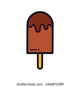 chocolate ice cream icon, vector illustration isolated on white background