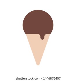 chocolate ice cream icon, vector illustration isolated on white background