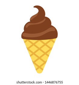 chocolate ice cream icon, vector illustration isolated on white background
