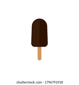 Chocolate ice cream icon. Vector illustration. Isolated.