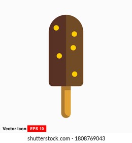 Chocolate Ice Cream icon vector. illustration in modern flat style. Icon appetizing tasty ice-cream fruit ice. Food concept for design on shirts print.