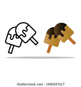 Chocolate ice cream icon, ice cream vector, is good for making food applications and food advertisements