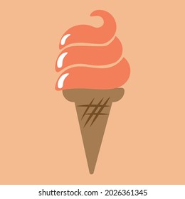 chocolate ice cream. icon vector illustration