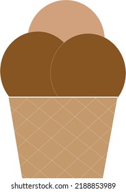 Chocolate ice cream icon vector