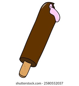 chocolate ice cream illustration hand drawn isolated vector