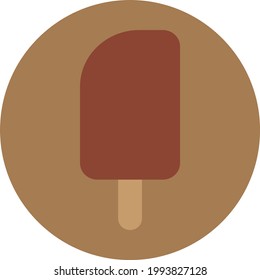 Chocolate ice cream, illustration, on a white background.