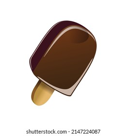 Chocolate ice cream illustration with premium vector icon design