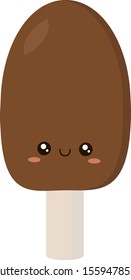 Chocolate ice cream, illustration, vector on white background.