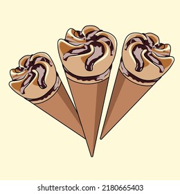 chocolate ice cream illustration vector design