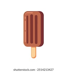 Helado de chocolate aislado sobre fondo blanco Helado de elemento de diseño plano, icono de paletas