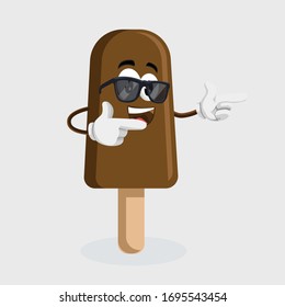 chocolate ice cream logo mascot let's go pose