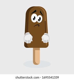 chocolate ice cream logo vector sad pose