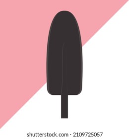 Chocolate ice cream on a stick. Vector illustration.