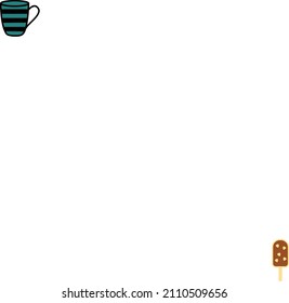 Chocolate ice cream on stick, illustration, vector on a white background.