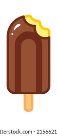 Chocolate Ice cream on a stick. Sweet Food Icon. Vector illustration