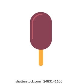 Chocolate ice cream on a stick, popsicle, isolated on white